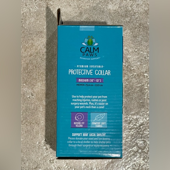 Calm Paws Premium Inflatable Protective Collar for Medium Dogs Neck Size 10”-13” - Picture 2 of 5